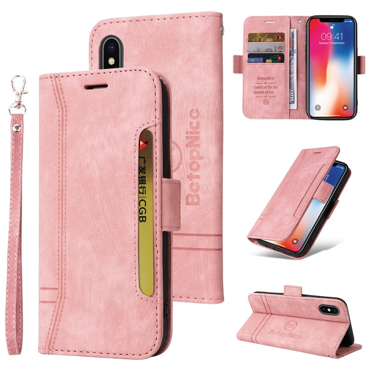 BETOPNICE Dual-side Buckle Leather Phone Case, For iPhone XS Max, For iPhone SE 2022 / SE 2020 / 7 / 8, For iPhone 7 Plus / 8 Plus