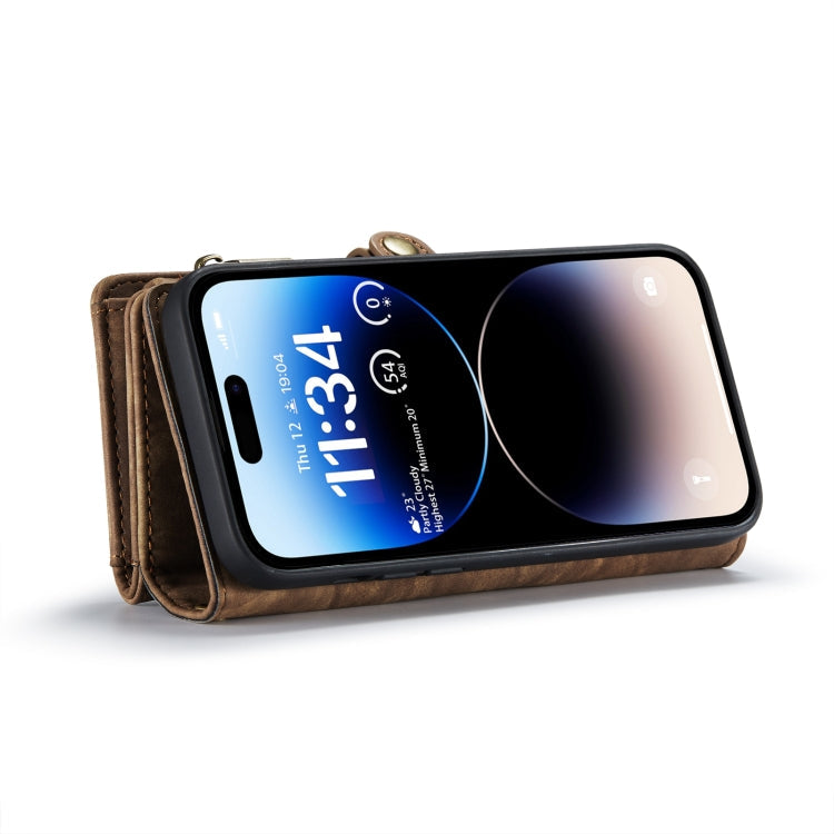 For iPhone 14 Pro Max CaseMe 008 Detachable Multifunctional Leather Phone Case(Brown)