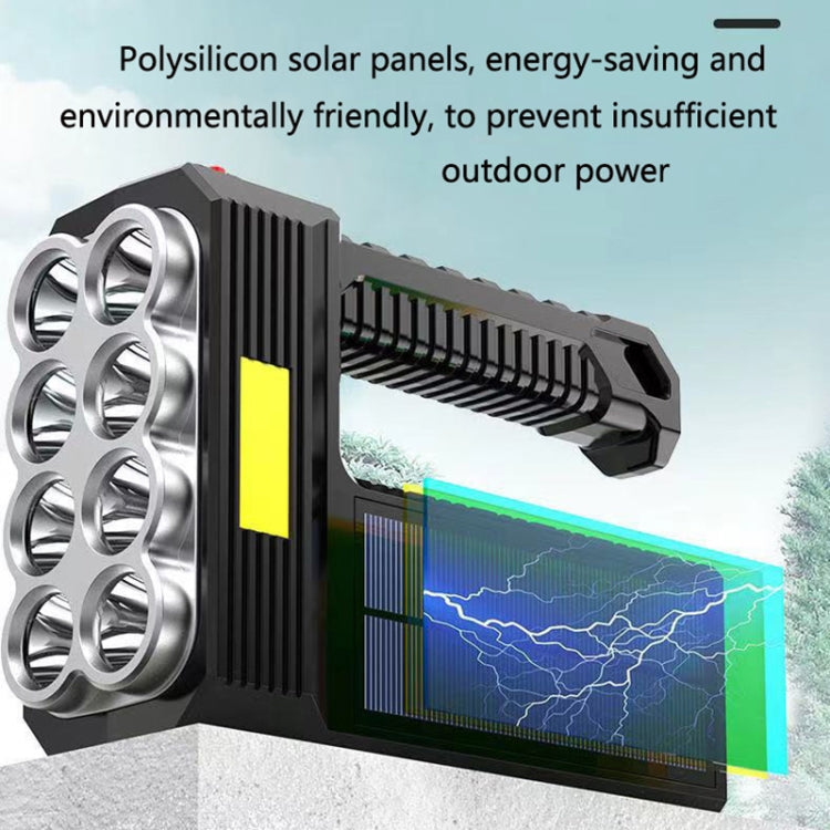 Solar Charging Super Bright Waterproof 8 LED Camping Flashlight Lamp