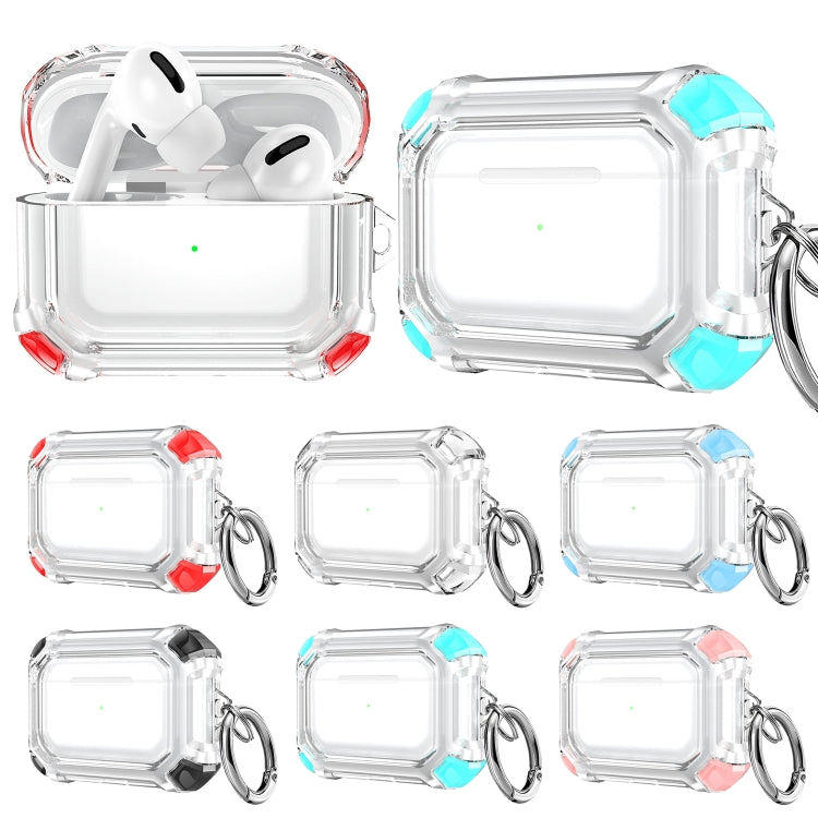For AirPods Pro 2 Dual-color PC Shockproof Earphone Case with Hook(Black)