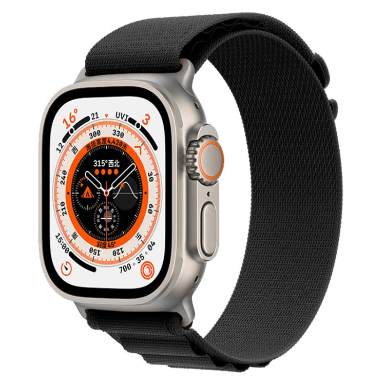For Apple Watch Ultra 49mm Nylon Watch Band(Black)