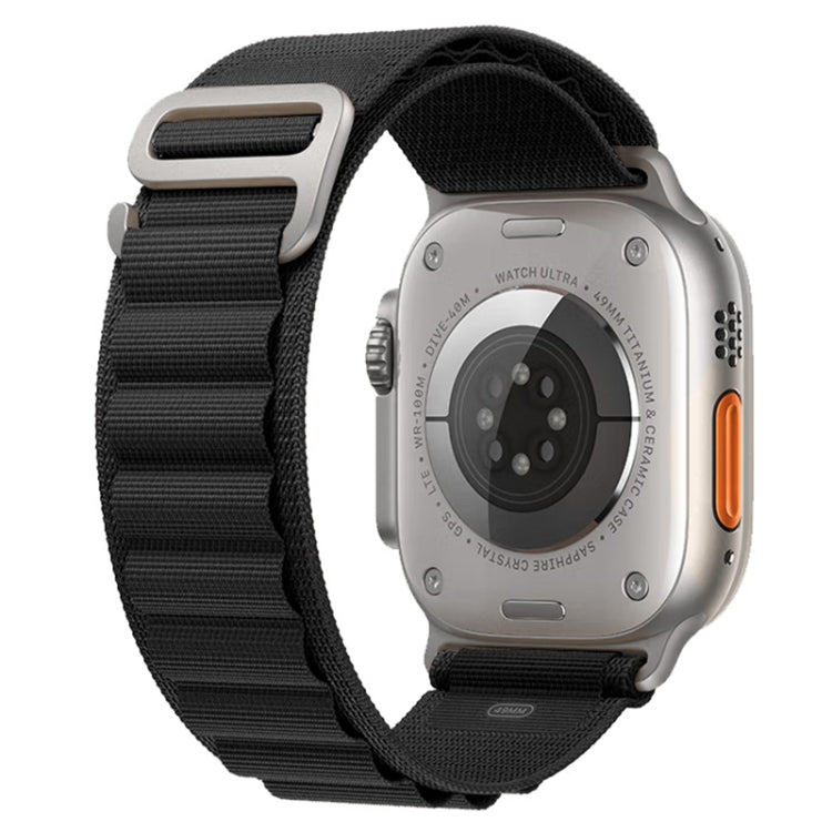 For Apple Watch Ultra 49mm Nylon Watch Band(Black)