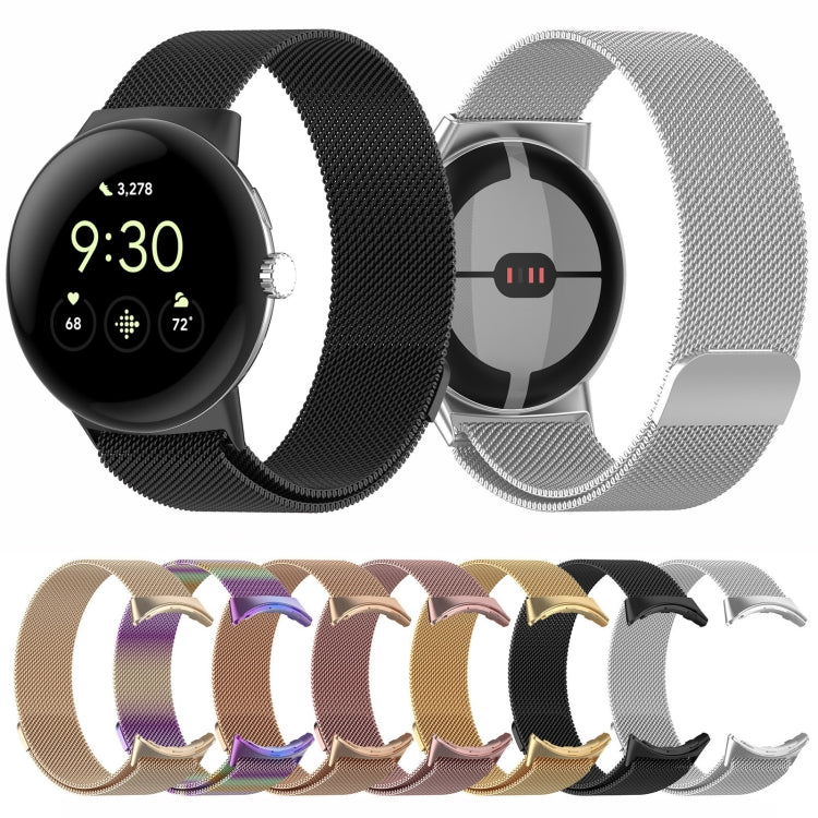 For Google Pixel Watch Milanese Stainless Steel Metal Watch Band (Colour)
