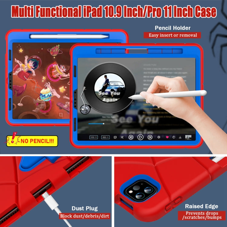 For iPad Pro 11 2018/2020/2021 / Air5 10.9 2022 / Air4 10.9 2020 Shockproof Protective Tablet Case(Red+Blue)