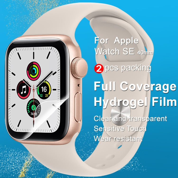 For Apple Watch SE 40mm 2pcs imak Curved Full Screen Hydrogel Film Protector