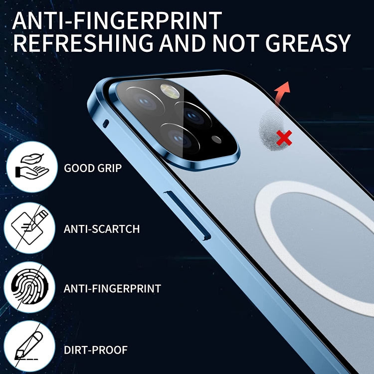 For iPhone 12 Pro 360 Full Body Magnetic Frosted Magsafe Phone Case(Black)