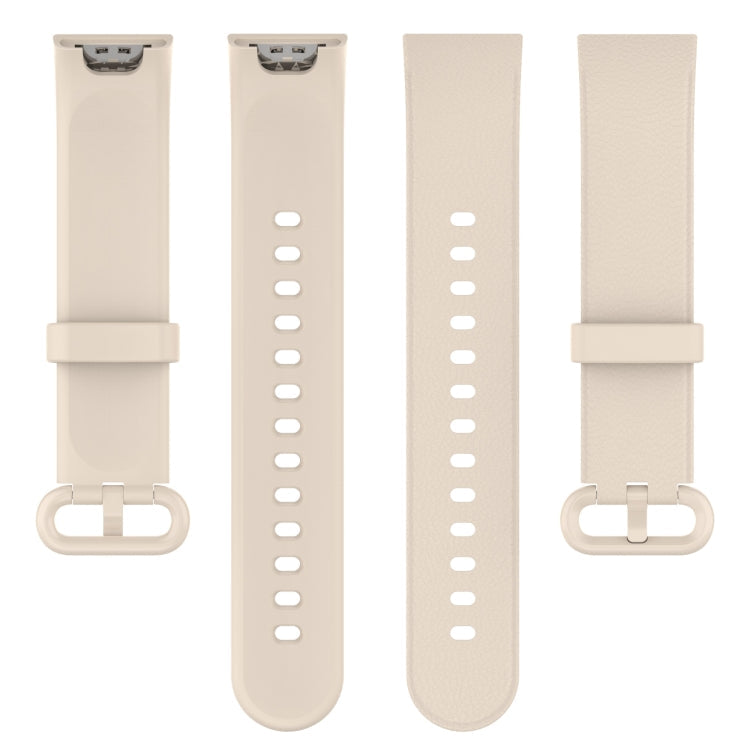 For Xiaomi MI Watch Lite / Redmi Watch Litchi Texture Leather Watch Band(Ivory White)