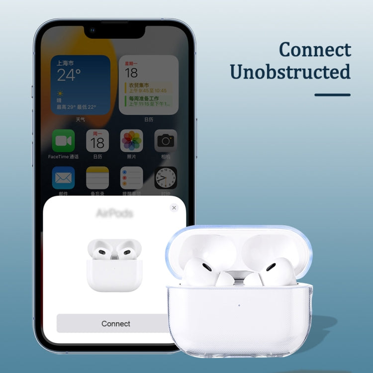 For AirPods Pro 2 Earphone Transparent TPU Protective Case, For AirPods Pro 2