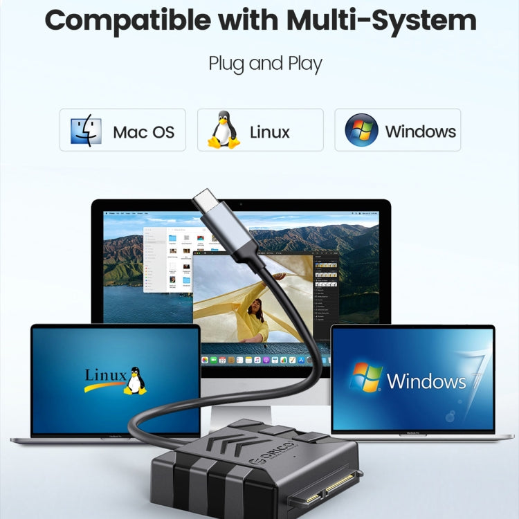 ORICO UTS1 Type-C / USB-C USB 3.0 2.5-inch SATA HDD Adapter with Silicone Case, Cable Length:0.5m
