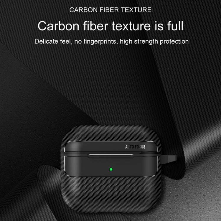 For AirPods 3 Carbon Fiber Texture Anti-fall Earphone Protective Case(Green)