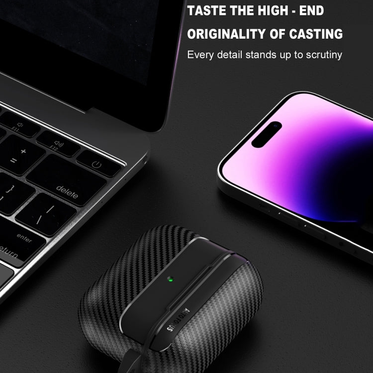 For AirPods 3 Carbon Fiber Texture Anti-fall Earphone Protective Case(Green)
