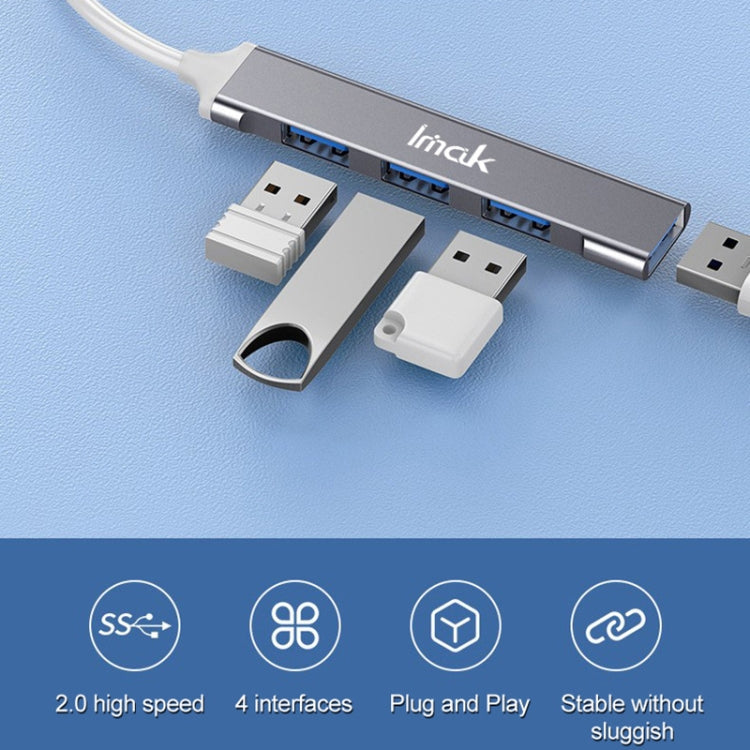 imak 4 in 1 Multifunctional Docking Station HUB, Interface:USB-C / Type-C(Grey)
