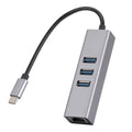 SL-030 USB-C / Type-C to Gigabit Ethernet RJ45 & 3 x USB 3.0 Adapter Converter HUB, USB-C / Type-C to RJ45 & 3 x USB