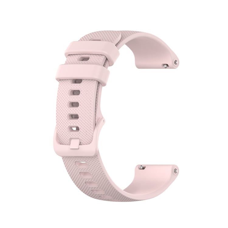 For Polar Ignite 20mm Small Plaid Texture Silicone Wrist Strap Watchband(Rose Pink)