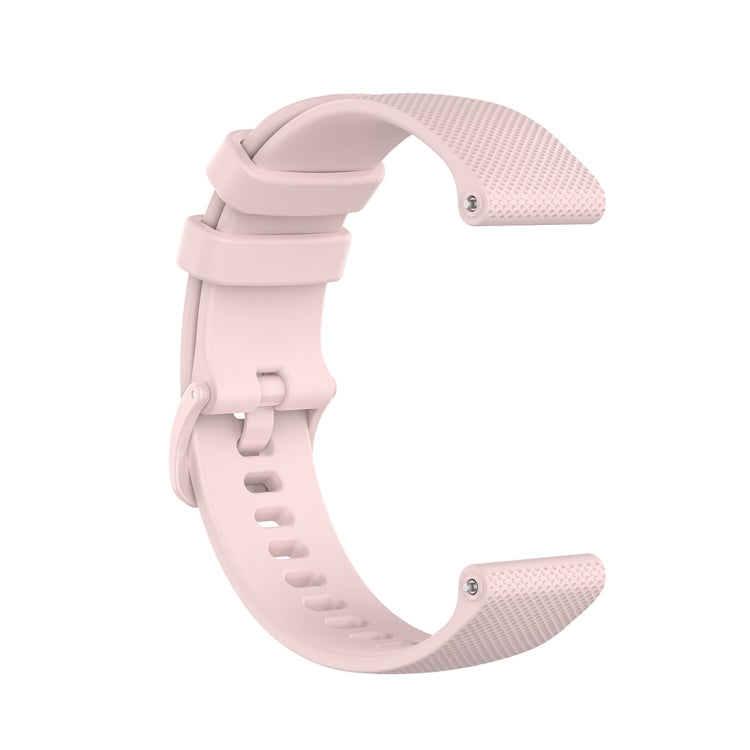 For Polar Ignite 20mm Small Plaid Texture Silicone Wrist Strap Watchband(Rose Pink)