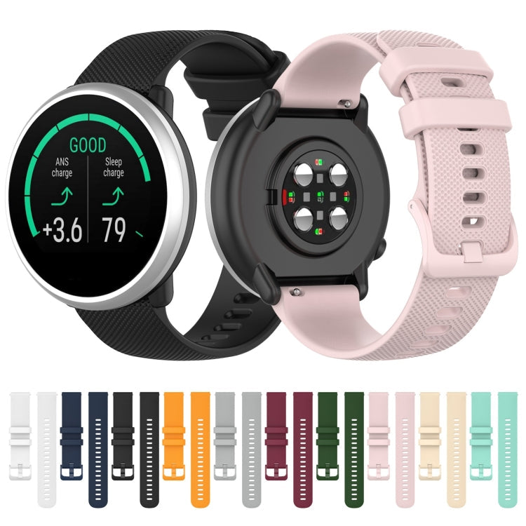 For Polar Ignite 20mm Small Plaid Texture Silicone Wrist Strap Watchband(Rose Pink)