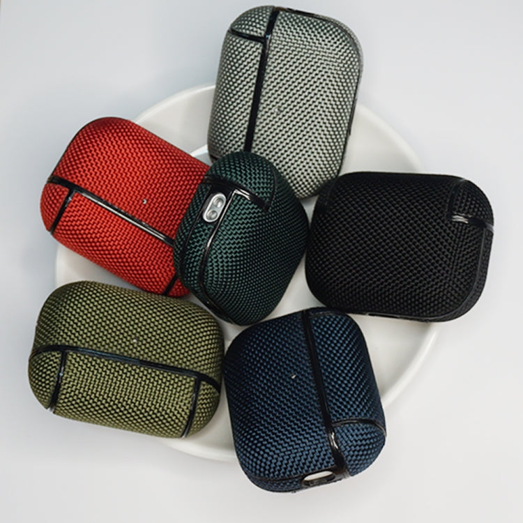 For AirPods Pro 2 Nylon Waterproof Wireless Earphone Case with Lanyard(Black)