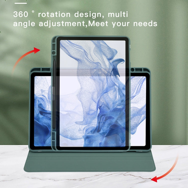 For Samsung Galaxy Tab S8 / S7 Acrylic 360 Degree Rotation Holder Tablet Leather Case(Black)