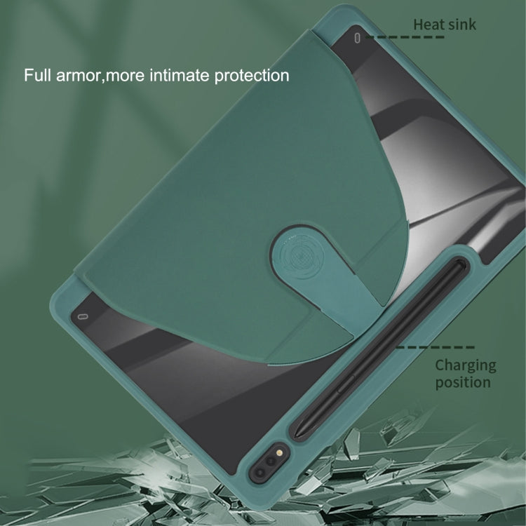 For Samsung Galaxy Tab S8 / S7 Acrylic 360 Degree Rotation Holder Tablet Leather Case(Black)