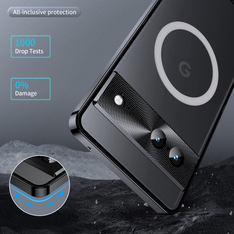 For Google Pixel 7a MagSafe Magnetic Frosted Metal Phone Case(Black)