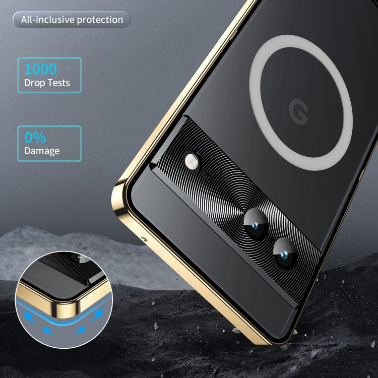 For Google Pixel 7a MagSafe Magnetic Frosted Metal Phone Case(Gold)
