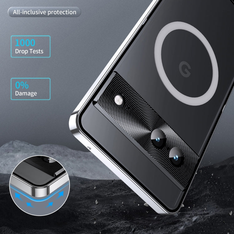 For Google Pixel 7a MagSafe Magnetic Frosted Metal Phone Case(Silver)