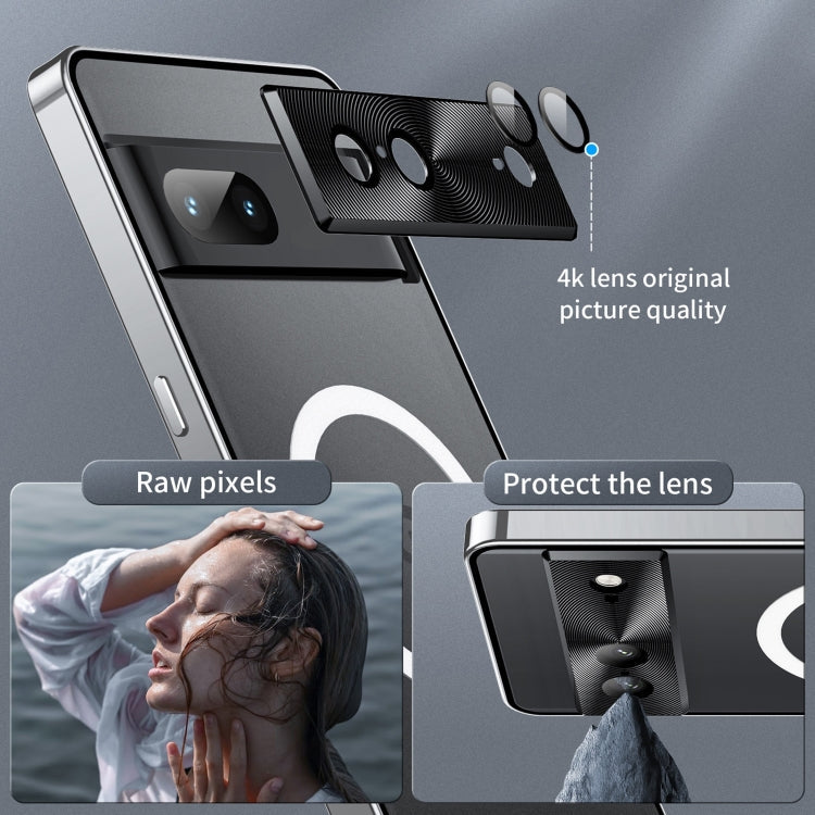 For Google Pixel 7a MagSafe Magnetic Frosted Metal Phone Case(Silver)