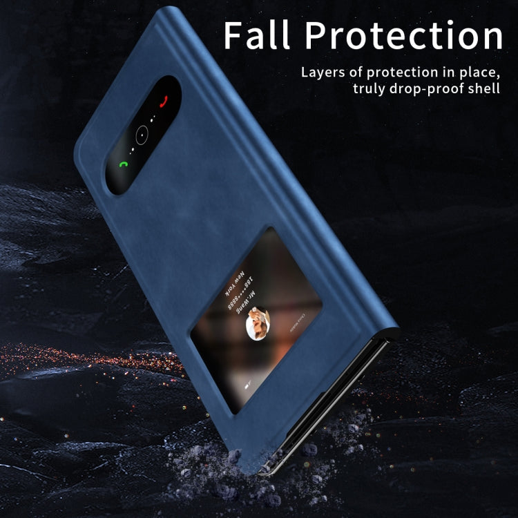 Mature Window View Flip Leather Phone Case, For Samsung Galaxy Z Fold4, For Samsung Galaxy Z Fold3 5G