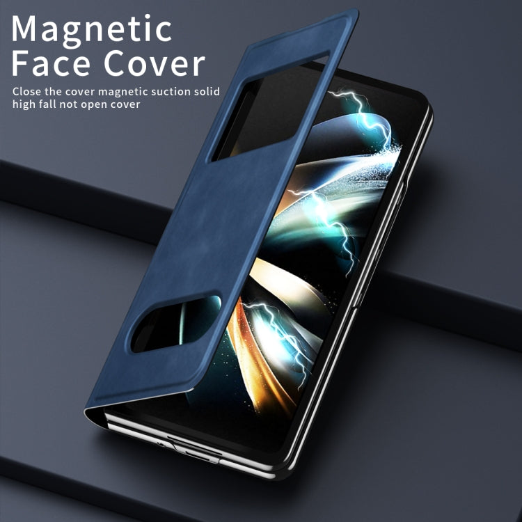 Mature Window View Flip Leather Phone Case, For Samsung Galaxy Z Fold4, For Samsung Galaxy Z Fold3 5G