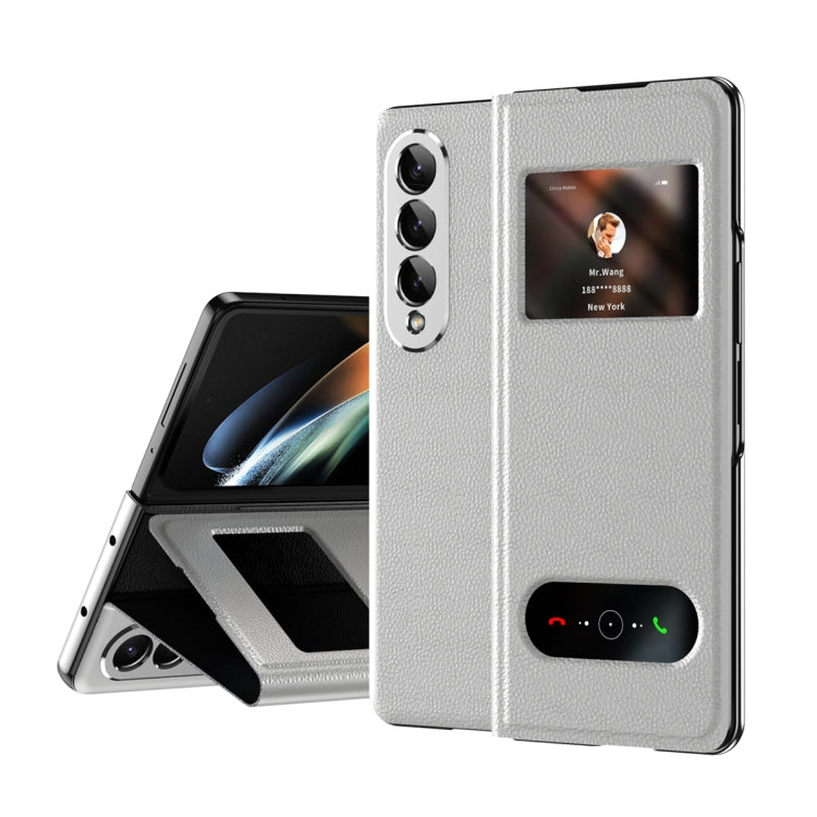 Mature Window View Flip Leather Phone Case, For Samsung Galaxy Z Fold4, For Samsung Galaxy Z Fold3 5G