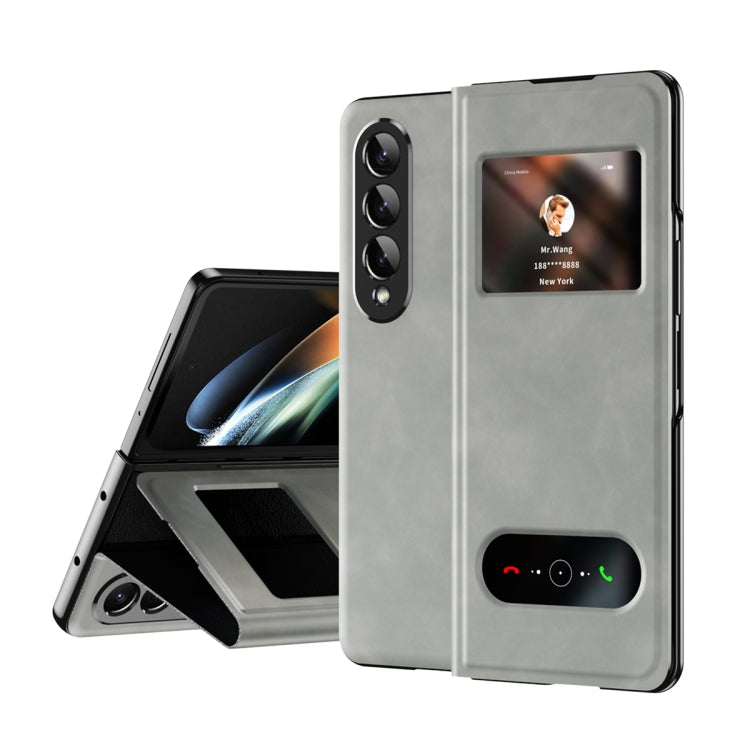 Mature Window View Flip Leather Phone Case, For Samsung Galaxy Z Fold4, For Samsung Galaxy Z Fold3 5G