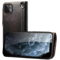 Denior Oil Wax Cowhide Magnetic Button Genuine Leather Case, For iPhone 13, For iPhone 13 mini, For iPhone 12 Pro Max, For iPhone 12 / 12 Pro, For iPhone 12 mini, For Samsung Galaxy S20