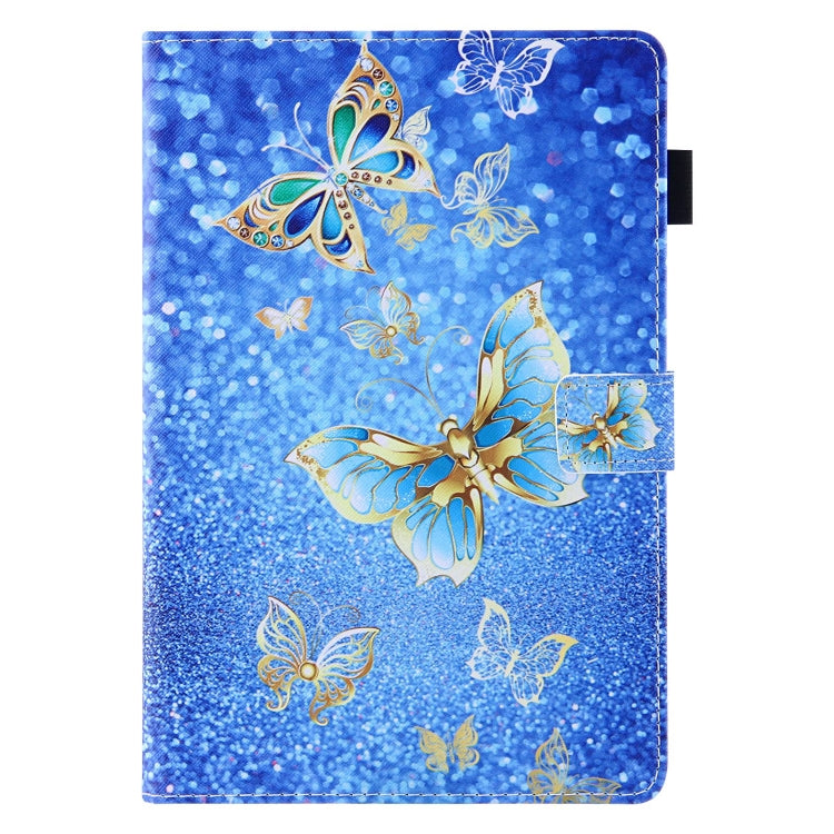 For iPad 10th Gen 10.9 2022 Colored Drawing Leather Smart Tablet Case(Gold Butterfly)