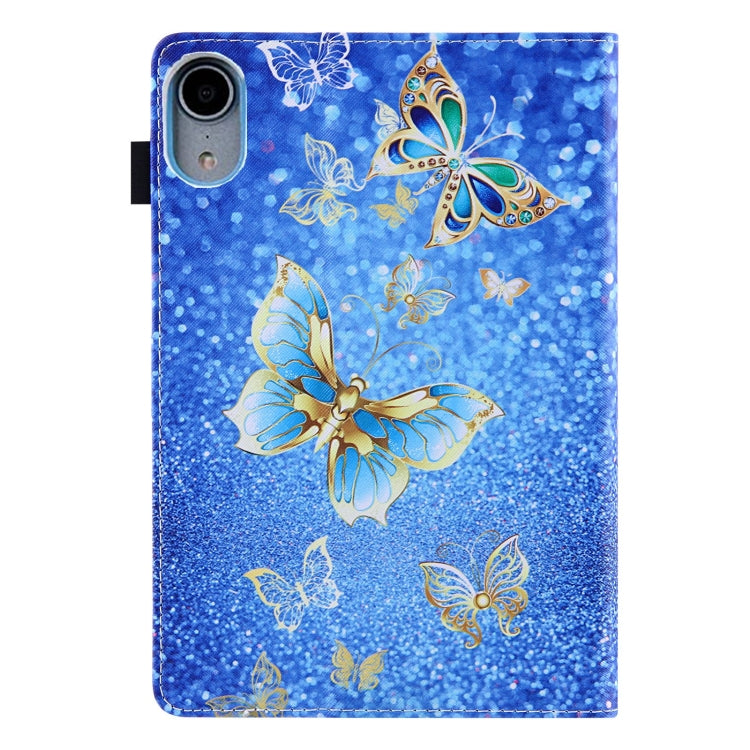 For iPad 10th Gen 10.9 2022 Colored Drawing Leather Smart Tablet Case(Gold Butterfly)