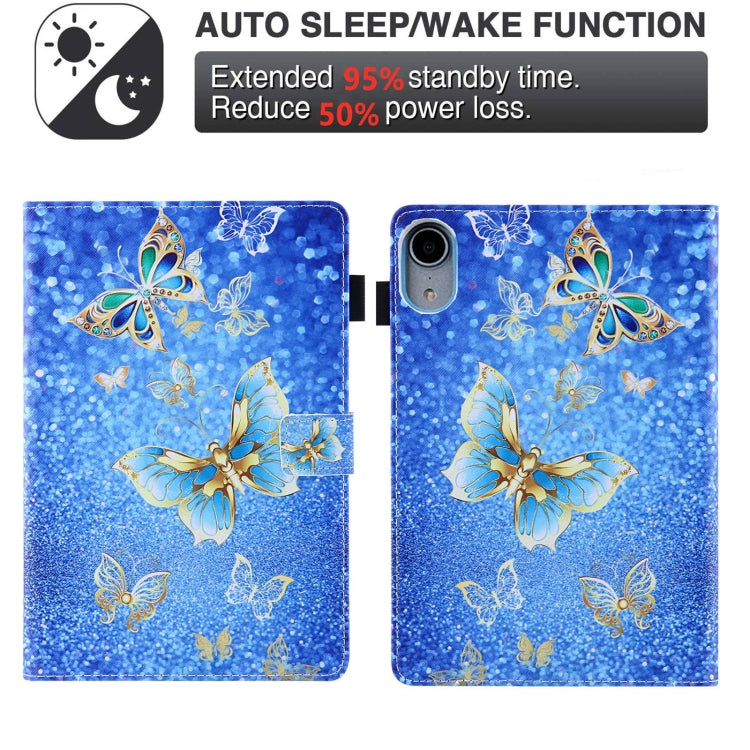 For iPad 10th Gen 10.9 2022 Colored Drawing Leather Smart Tablet Case(Gold Butterfly)