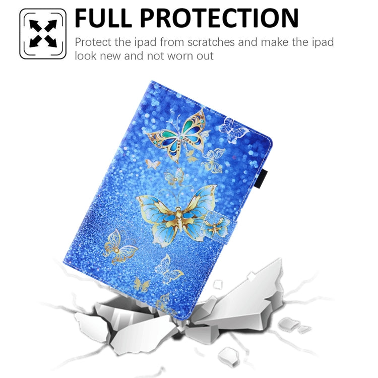 For iPad 10th Gen 10.9 2022 Colored Drawing Leather Smart Tablet Case(Gold Butterfly)