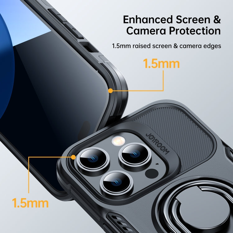 JOYROOM PC + TPU Dual-layer Shockproof Phone Case with Rotating Holder, For iPhone 14 Pro