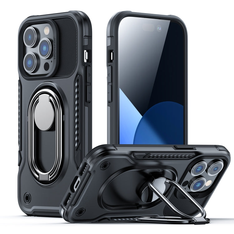 JOYROOM PC + TPU Dual-layer Shockproof Phone Case with Rotating Holder, For iPhone 14 Pro