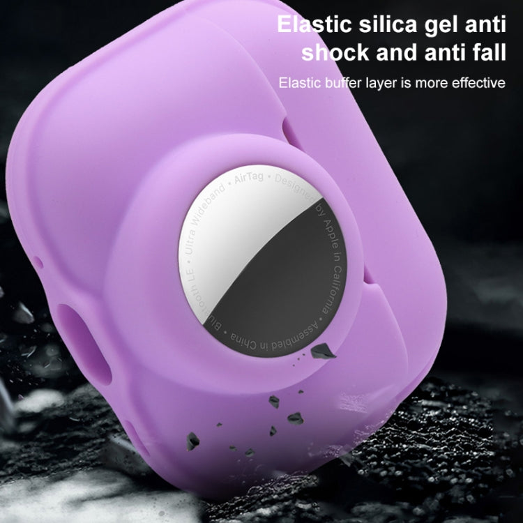 For AirPods Pro 2 / AirTag 2 in 1 Shockproof Full Coverage Silicone Protective Case(Black)