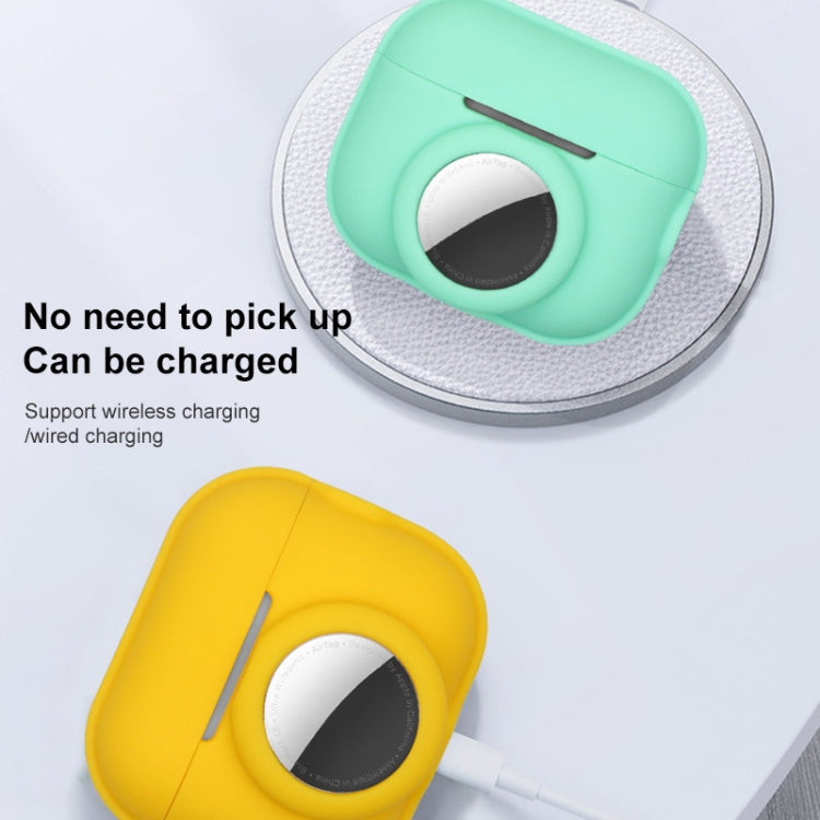 For AirPods Pro 2 / AirTag 2 in 1 Shockproof Full Coverage Silicone Protective Case(Black)