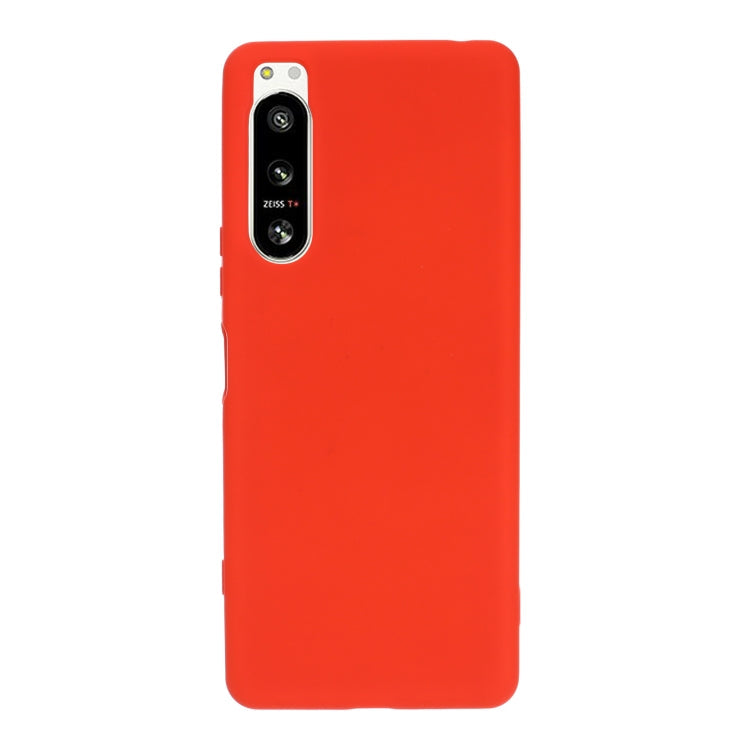 For Sony Xperia 5 IV Solid Color Liquid Silicone Dropproof Full Coverage Protective Case(Red)