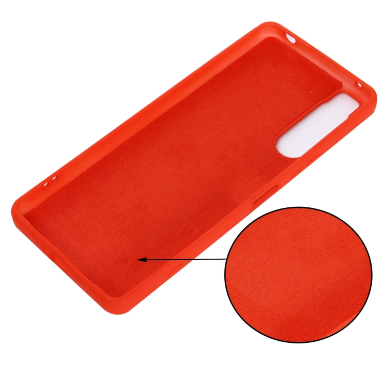 For Sony Xperia 5 IV Solid Color Liquid Silicone Dropproof Full Coverage Protective Case(Red)