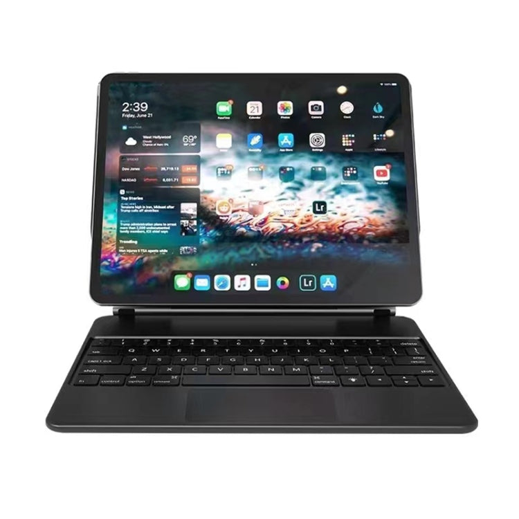 For iPad Pro 11 inch 2021/2020/2018 P11 Bluetooth Keyboard Leather Case with Touch Pad(Black)