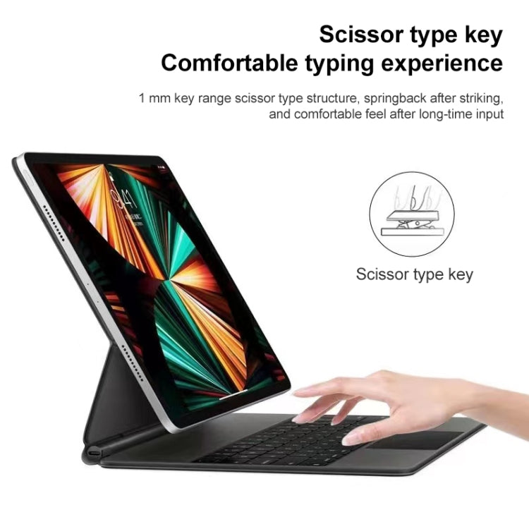 For iPad Pro 11 inch 2021/2020/2018 P11 Bluetooth Keyboard Leather Case with Touch Pad(Black)