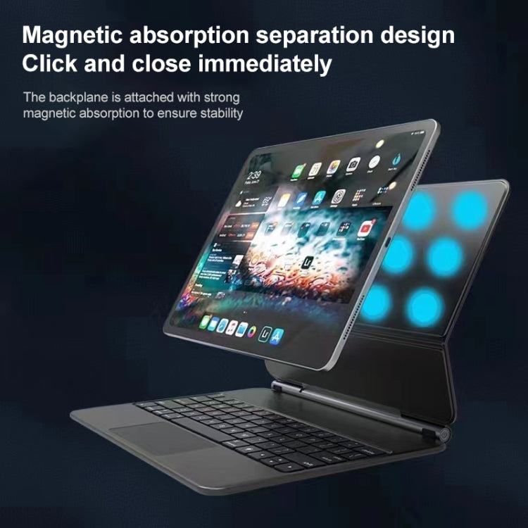 For iPad Pro 11 inch 2021/2020/2018 P11 Bluetooth Keyboard Leather Case with Touch Pad(Black)