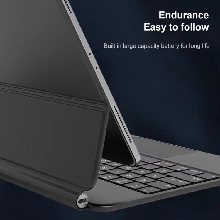 For iPad Pro 11 inch 2021/2020/2018 P11 Bluetooth Keyboard Leather Case with Touch Pad(Black)