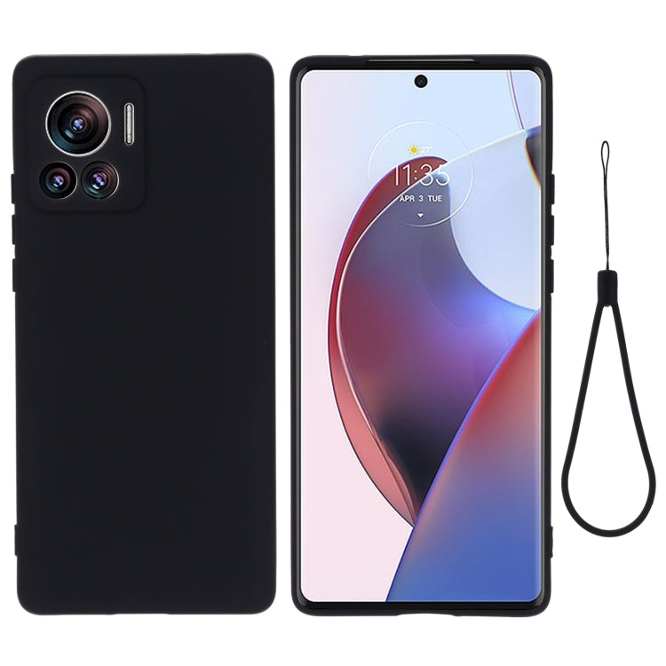 For Motorola Edge 30 Ultra / Moto X30 Pro Pure Color Liquid Silicone Shockproof Phone Case(Black)