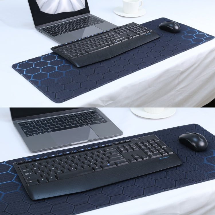 Anti-Slip Rubber Cloth Surface Game Mouse Mat Keyboard Pad, Size:60 x 30 x 0.2cm(Blue Honeycomb)
