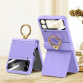 GKK Magnetic Fold Hinge Full Coverage Phone Case with Ring Holder, For Samsung Galaxy Z Flip4