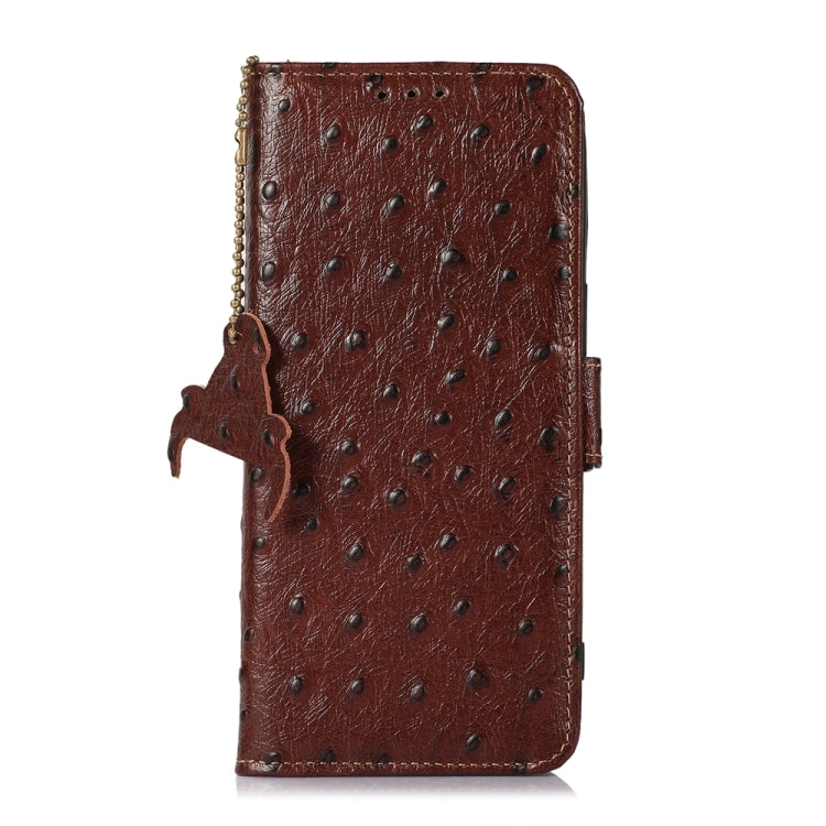 Ostrich Pattern Genuine Leather RFID Phone Case, For iPhone 14 Pro, For iPhone 14 Pro Max